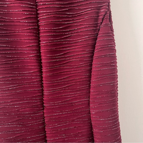 Lane Bryant Burgundy A-Line Midi Dress Crewneck 10/12 - Picture 10 of 13